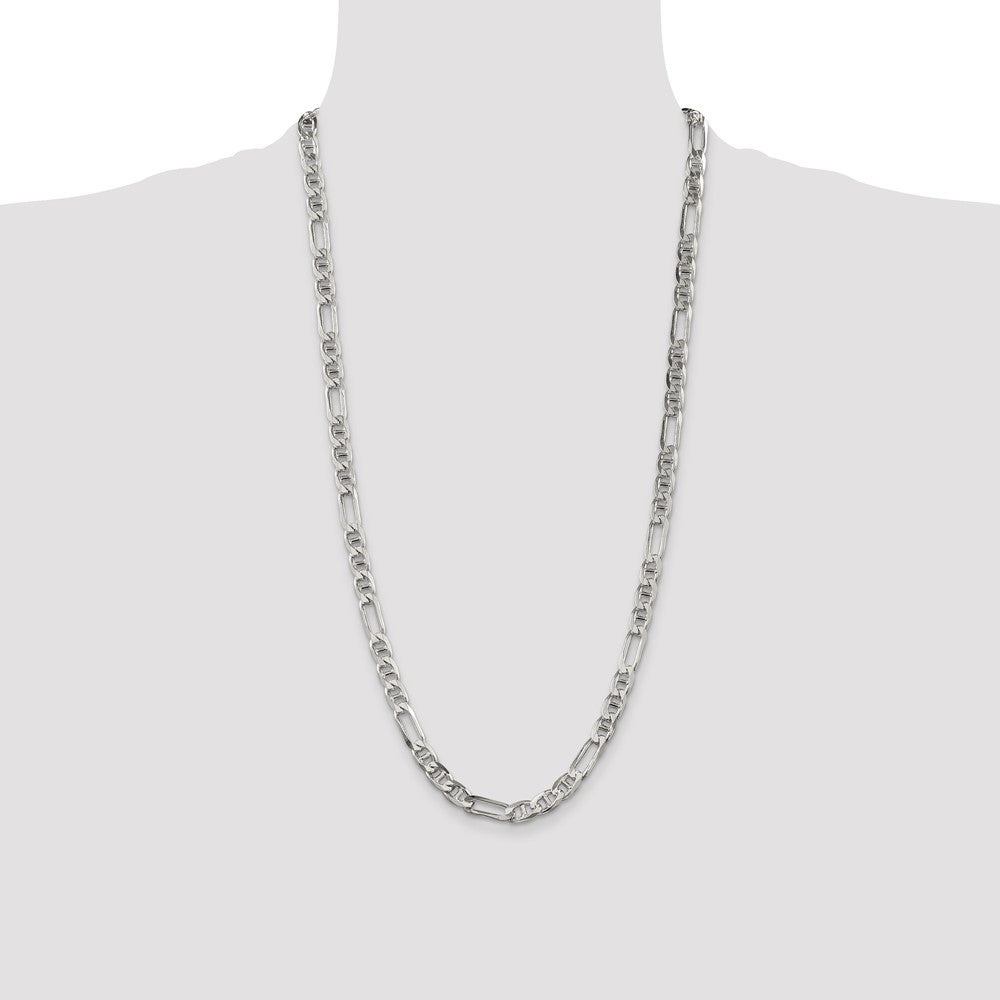Buy High-Quality 6.5mm Sterling Silver Figaro Anchor Link Chain - Stylish Value!