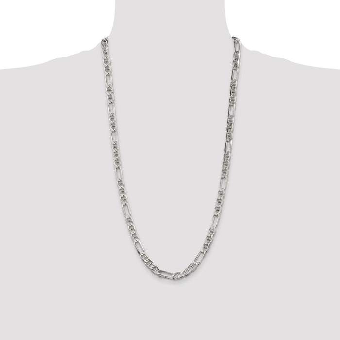 Buy High-Quality 6.5mm Sterling Silver Figaro Anchor Link Chain - Stylish Value!-4