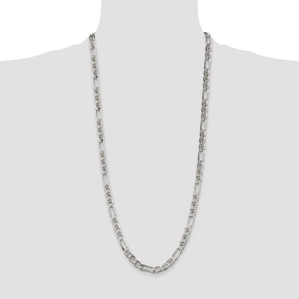 Buy Stylish 6.5mm Sterling Silver Figaro Anchor Link Chain - Luxury Value
