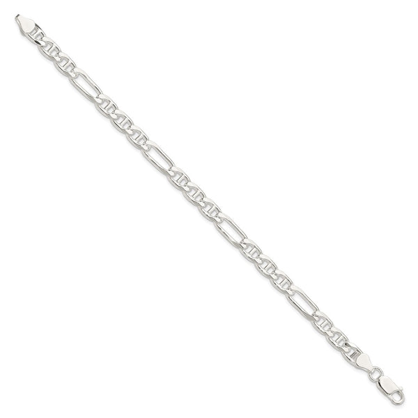 Sterling Silver 6.5mm Figaro Anchor Link Chain