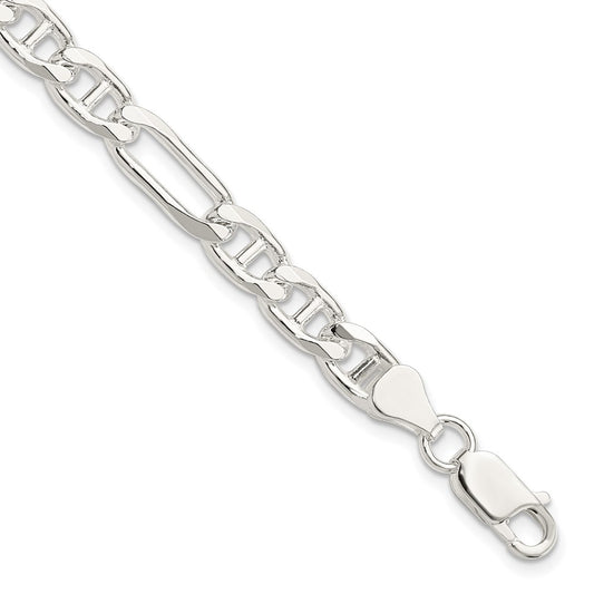 Buy Stylish Sterling Silver 6.5mm Figaro Anchor Link Chain - Affordable Luxury!
