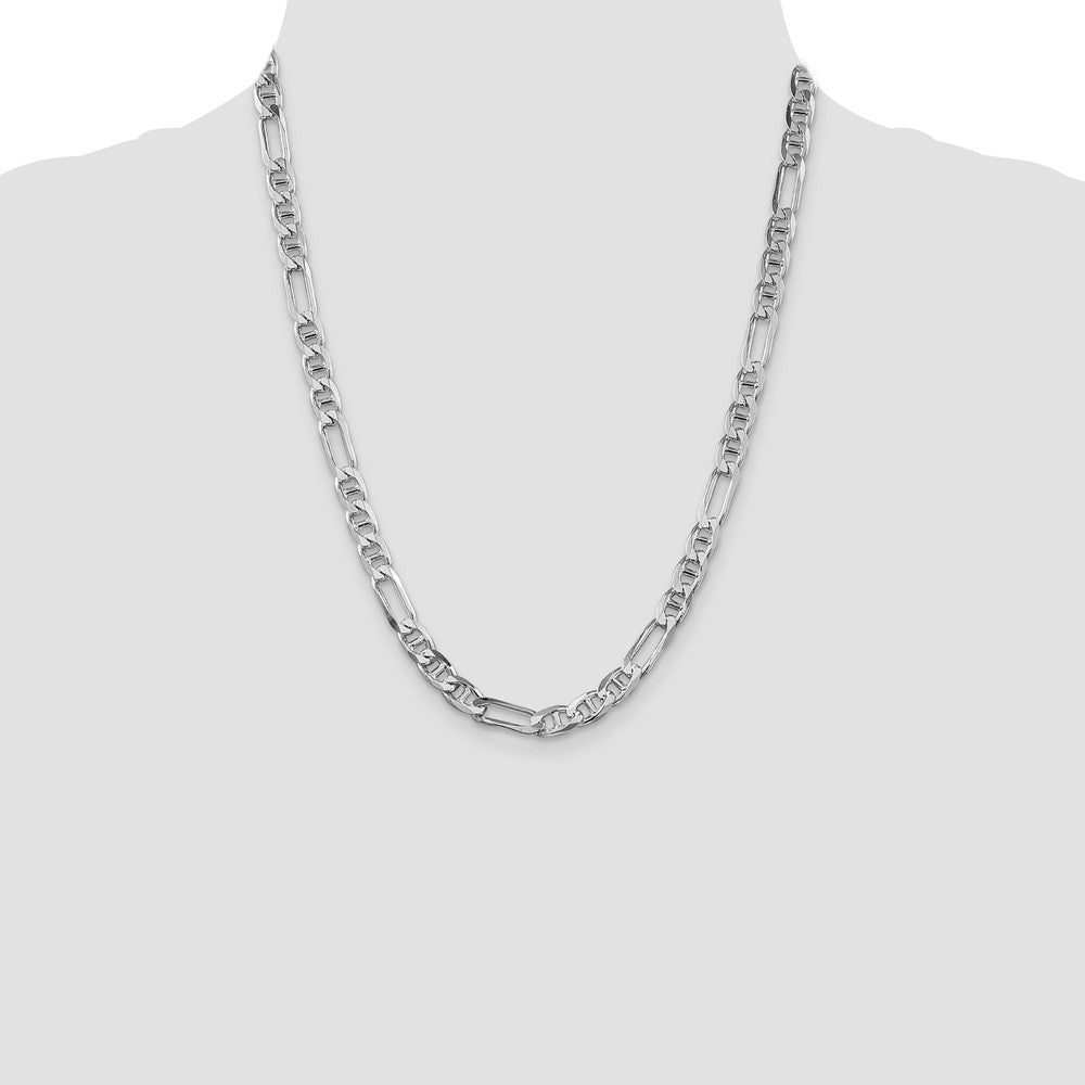 Buy Stylish Rhodium-Plated Sterling Silver Figaro Anchor Chain - 6.5mm