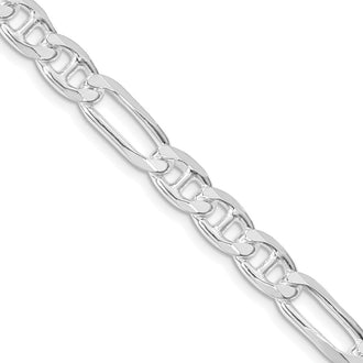 Buy Stylish Rhodium-Plated Sterling Silver 6.5mm Figaro Anchor Chain