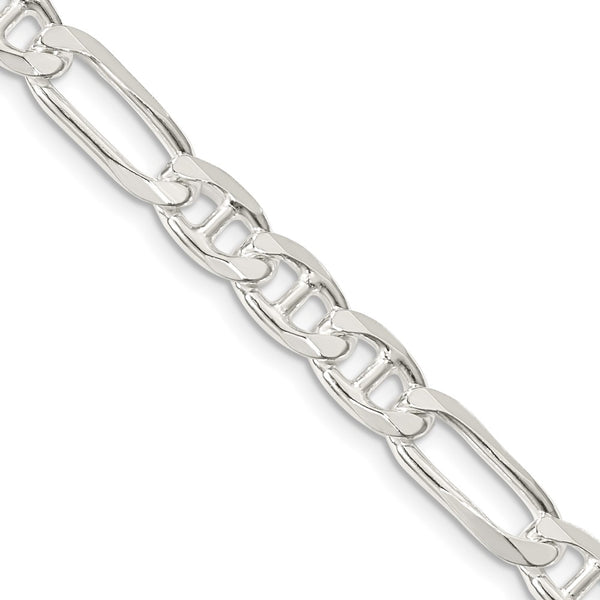 6.5mm Sterling Silver Figaro Anchor Link Chain - Style GR1-1030775