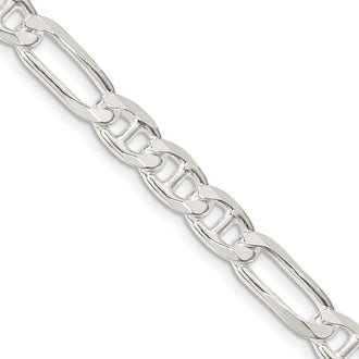 Buy Stylish 6.5mm Sterling Silver Figaro Anchor Link Chain - Affordable Luxury