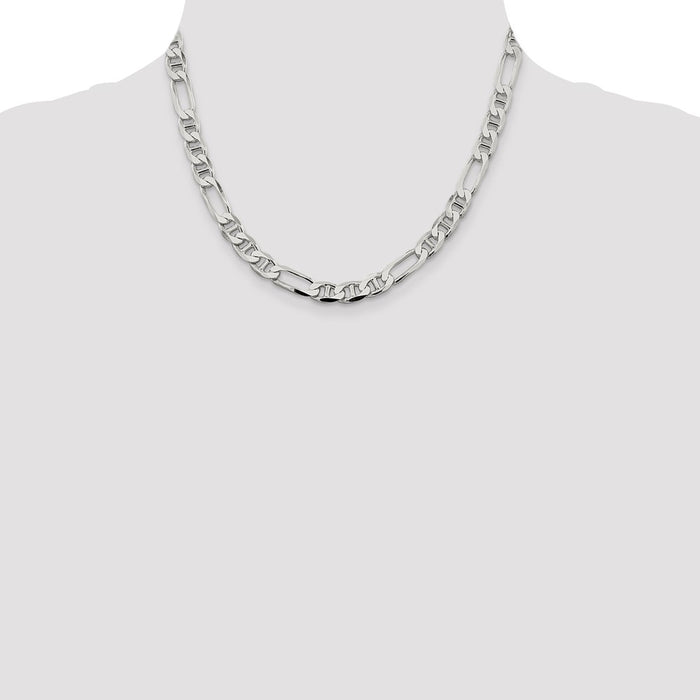 Buy Stylish Sterling Silver 7.5mm Figaro Anchor Link Chain at Affordable Prices-4