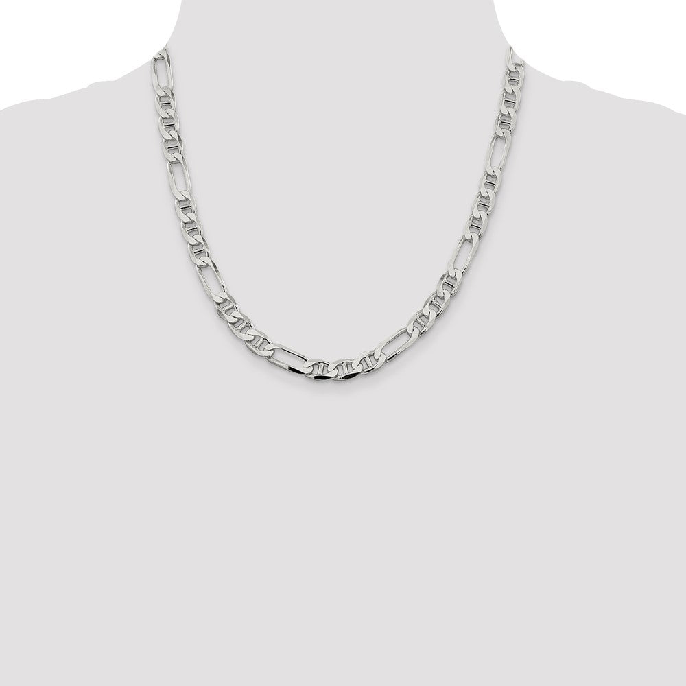 Buy Exclusive 7.5mm Sterling Silver Figaro Anchor Link Chain - Luxury Value