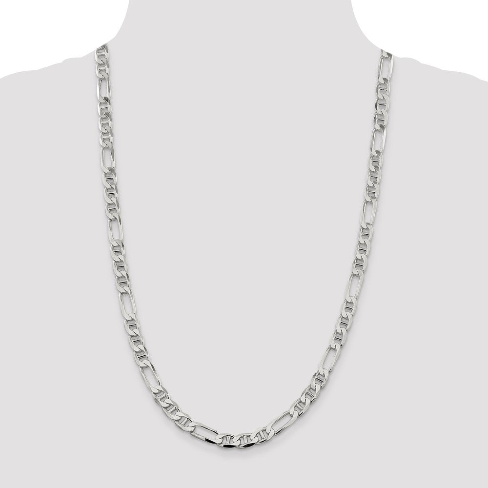 Exclusive 7.5mm Sterling Silver Figaro Anchor Link Chain - Stylish Value