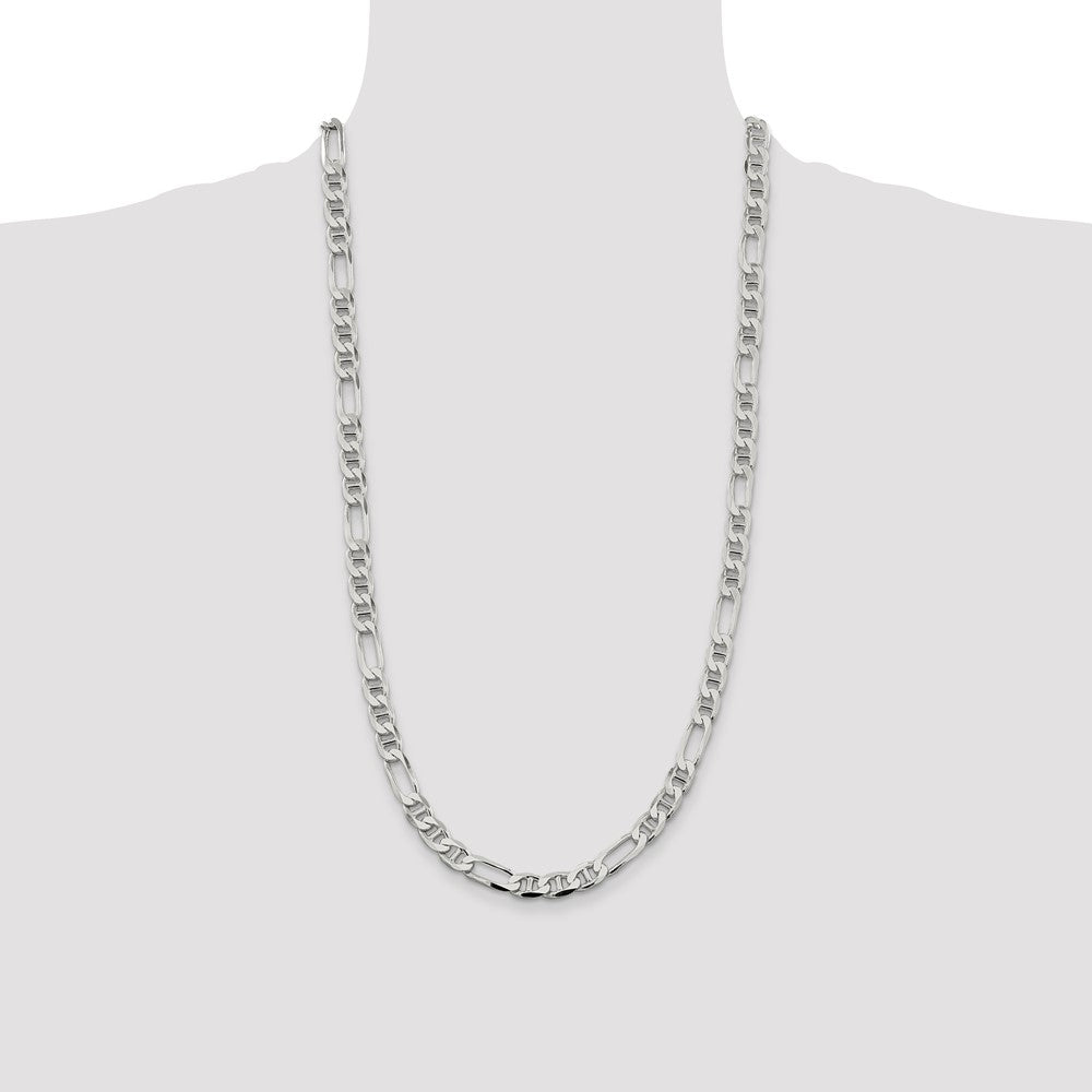 High-Quality 7.5mm Sterling Silver Figaro Anchor Chain - Stylish Value!