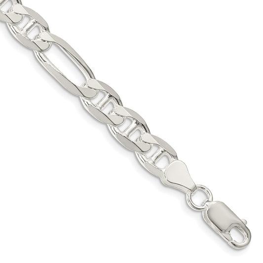 Buy Stylish 7.5mm Sterling Silver Figaro Anchor Link Chain - Affordable Luxury