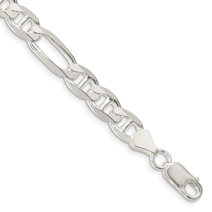 Buy Stylish 7.5mm Sterling Silver Figaro Anchor Link Chain - Affordable Luxury-1