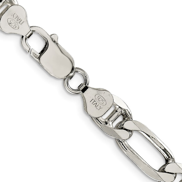Buy Stylish 8.25mm Sterling Silver Figaro Anchor Link Chain - Affordable Luxury-3
