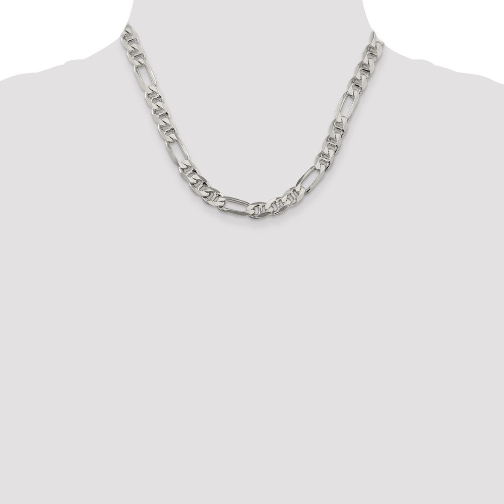 Buy Stylish 8.25mm Sterling Silver Figaro Anchor Link Chain - Affordable Luxury