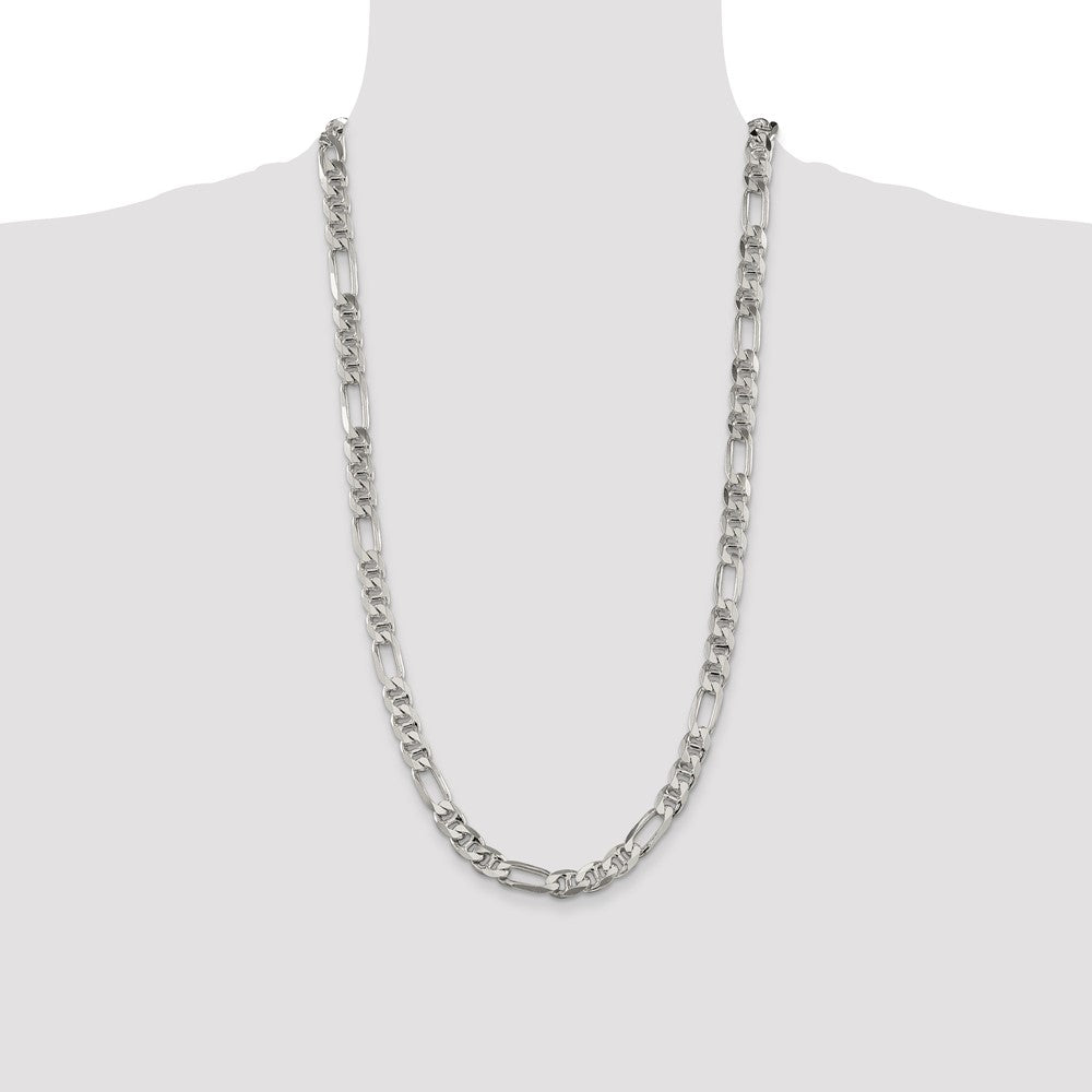 High-quality 8.25mm Sterling Silver Figaro Anchor Link Chain - Stylish Value!