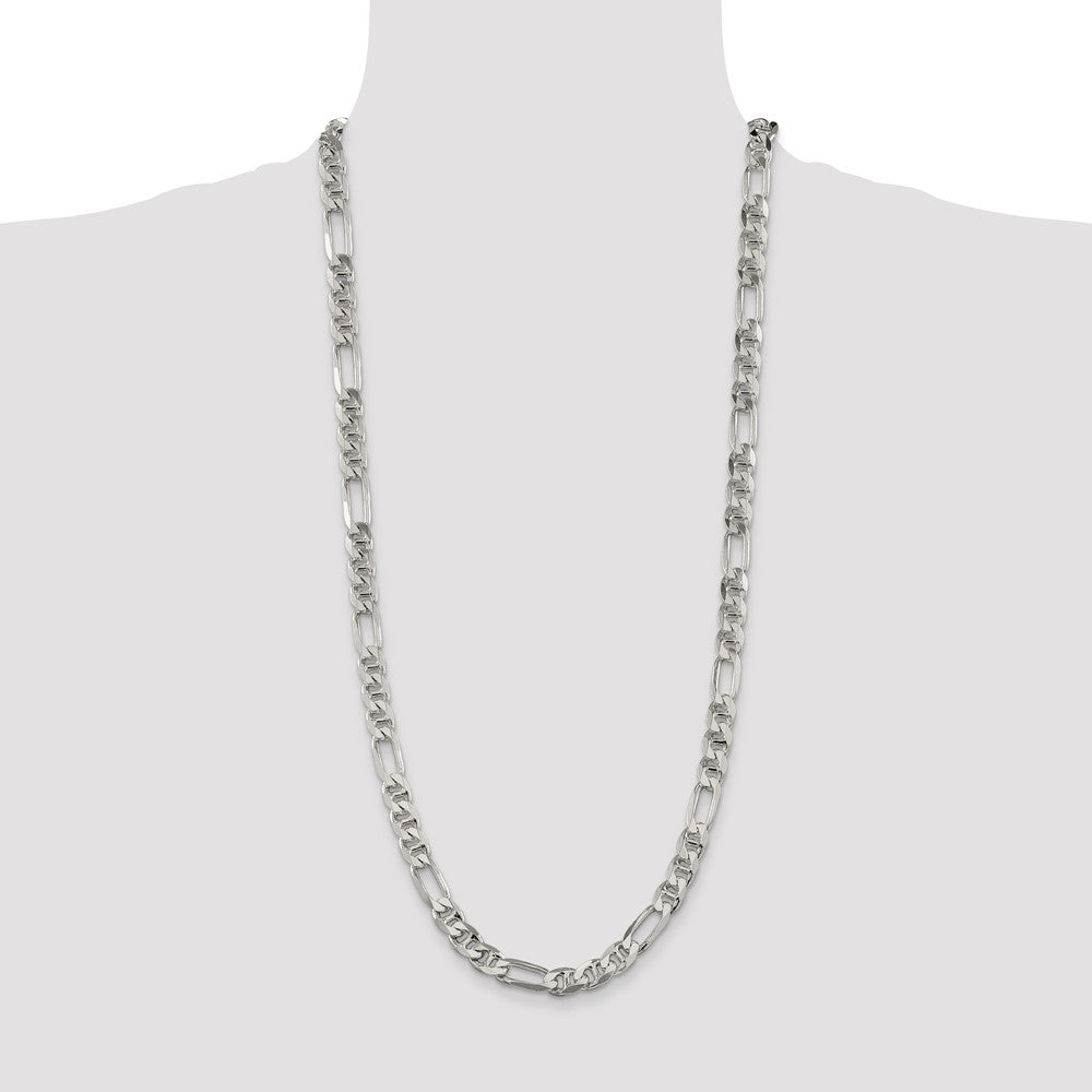Buy Stylish 8.25mm Sterling Silver Figaro Anchor Link Chain - Luxury Value!