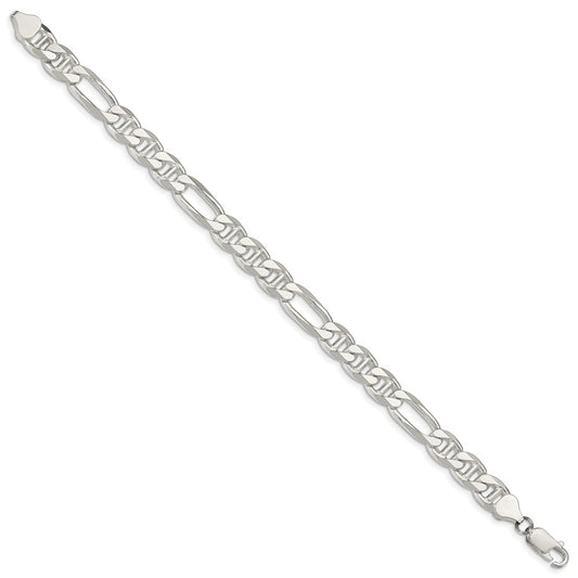 Buy Exclusive 8.25mm Sterling Silver Figaro Anchor Link Chain - Stylish Value