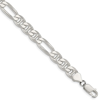 Buy Luxury 8.25mm Sterling Silver Figaro Anchor Link Chain - Affordable Elegance