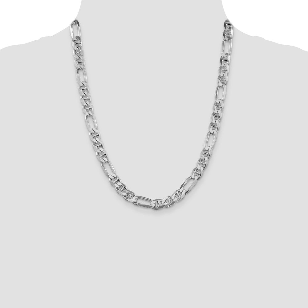Buy Luxury Rhodium-Plated Sterling Silver Figaro Anchor Chain - 8.25mm