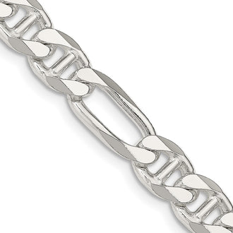 Buy Stylish 8.25mm Sterling Silver Figaro Anchor Link Chain - Luxury Value!