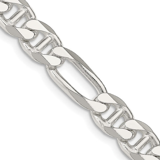 Buy Stylish 8.25mm Sterling Silver Figaro Anchor Link Chain - Luxury Value!