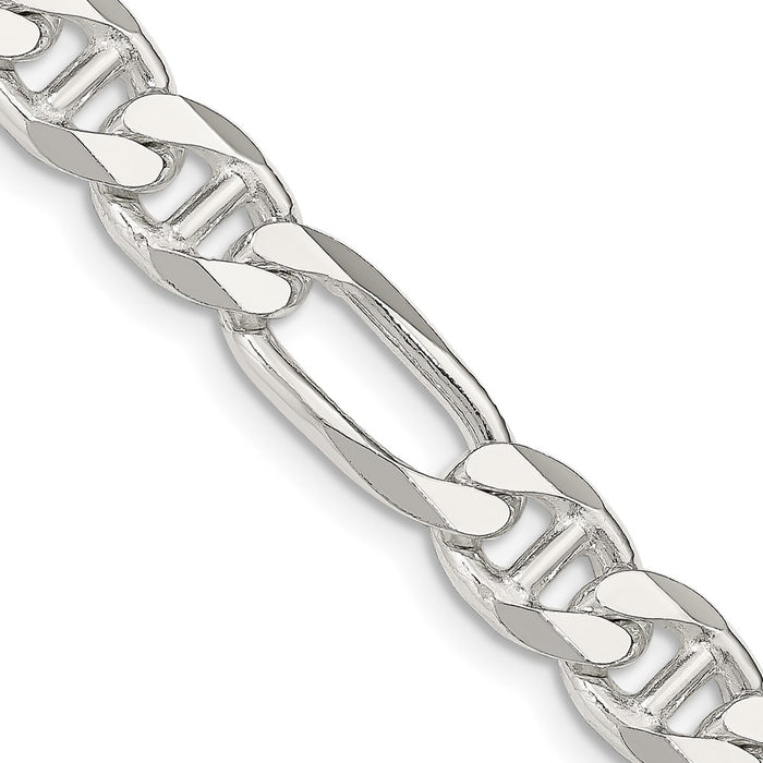 Buy Stylish 8.25mm Sterling Silver Figaro Anchor Link Chain - Affordable Luxury-1