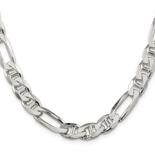 Buy Stylish 8.75mm Sterling Silver Figaro Anchor Link Chain - Affordable Luxury