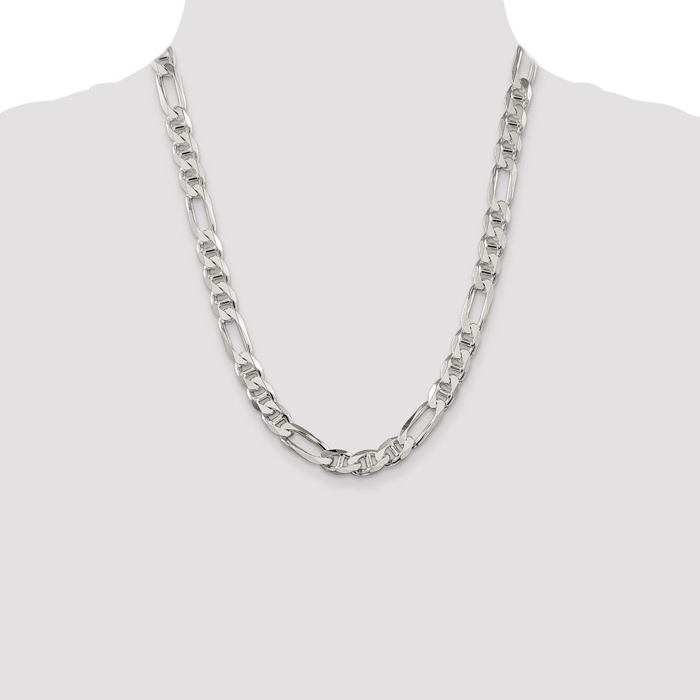 Buy Stylish 8.75mm Sterling Silver Figaro Anchor Link Chain - Affordable Luxury