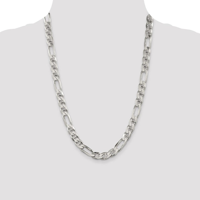 Buy Affordable 8.75mm Sterling Silver Figaro Anchor Link Chain - Luxury Style!-4