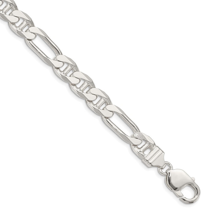 Buy Stylish 8.75mm Sterling Silver Figaro Anchor Link Chain - Affordable Luxury-1