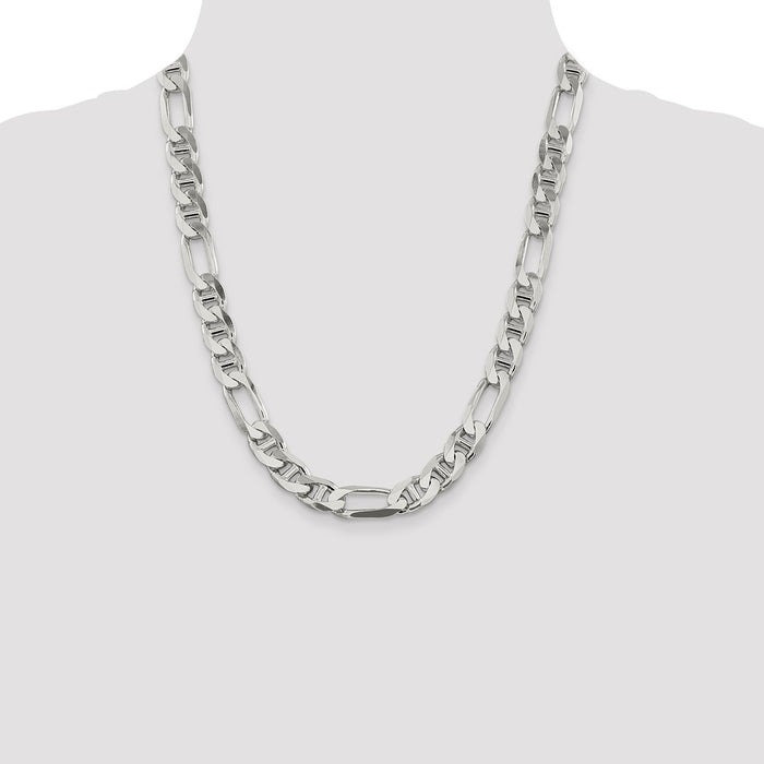 Buy Stylish 10.65mm Sterling Silver Figaro Anchor Chain - Luxury Value Item-4