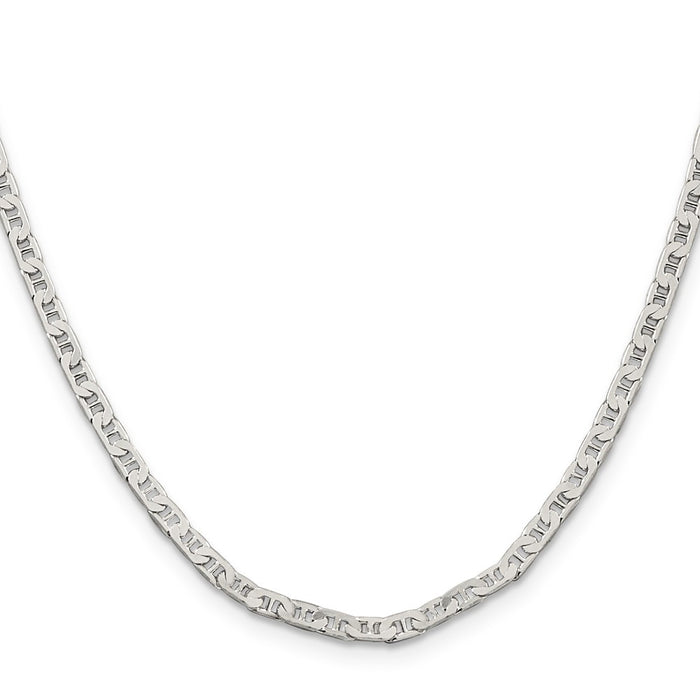 Buy Stylish 3mm Flat Anchor Chain in Sterling Silver - Affordable Luxury-2