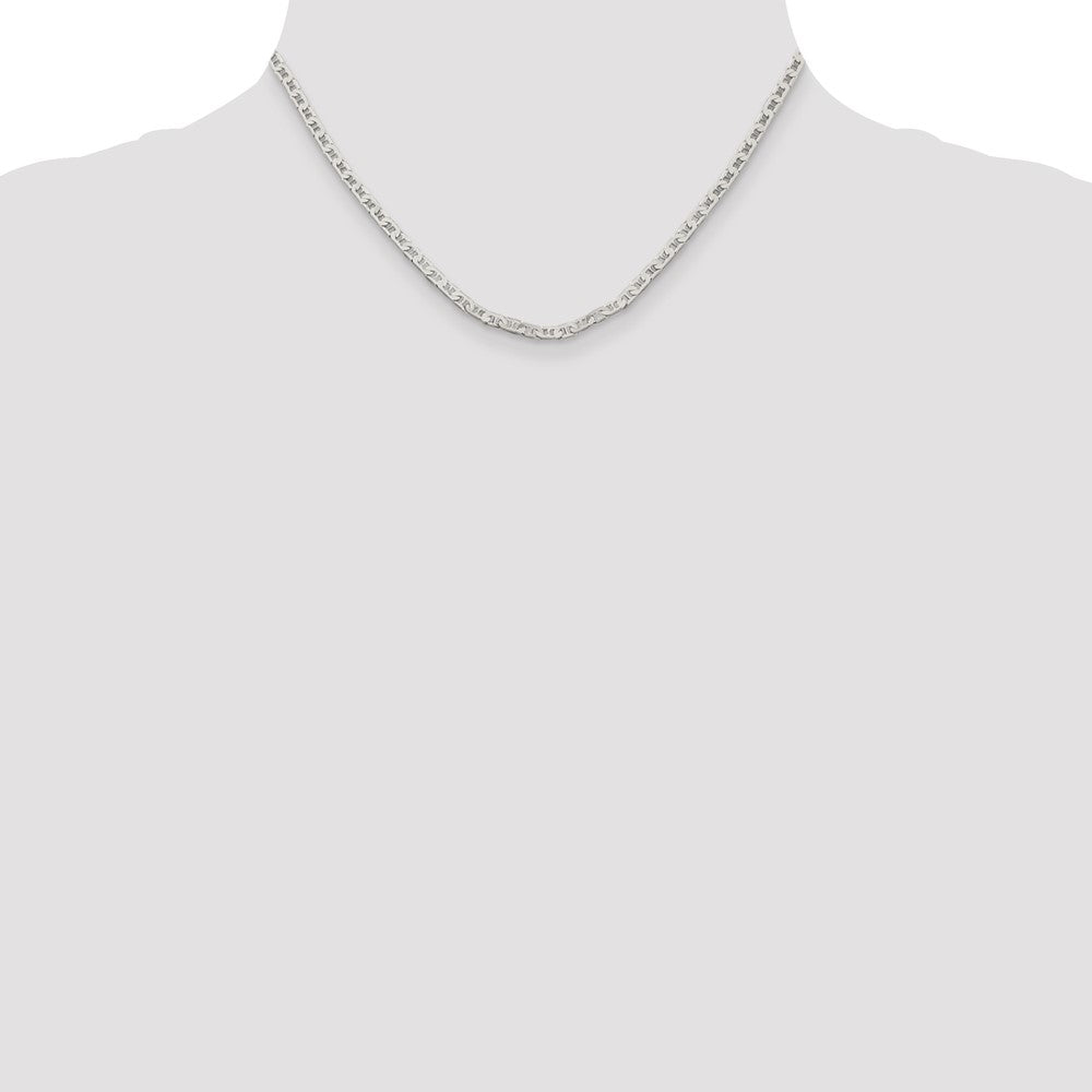 High-Quality 3mm Flat Anchor Chain in Sterling Silver | Affordable Luxury