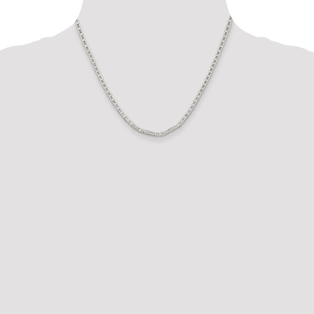 High-Quality 3mm Flat Anchor Chain in Sterling Silver - Stylish & Affordable!