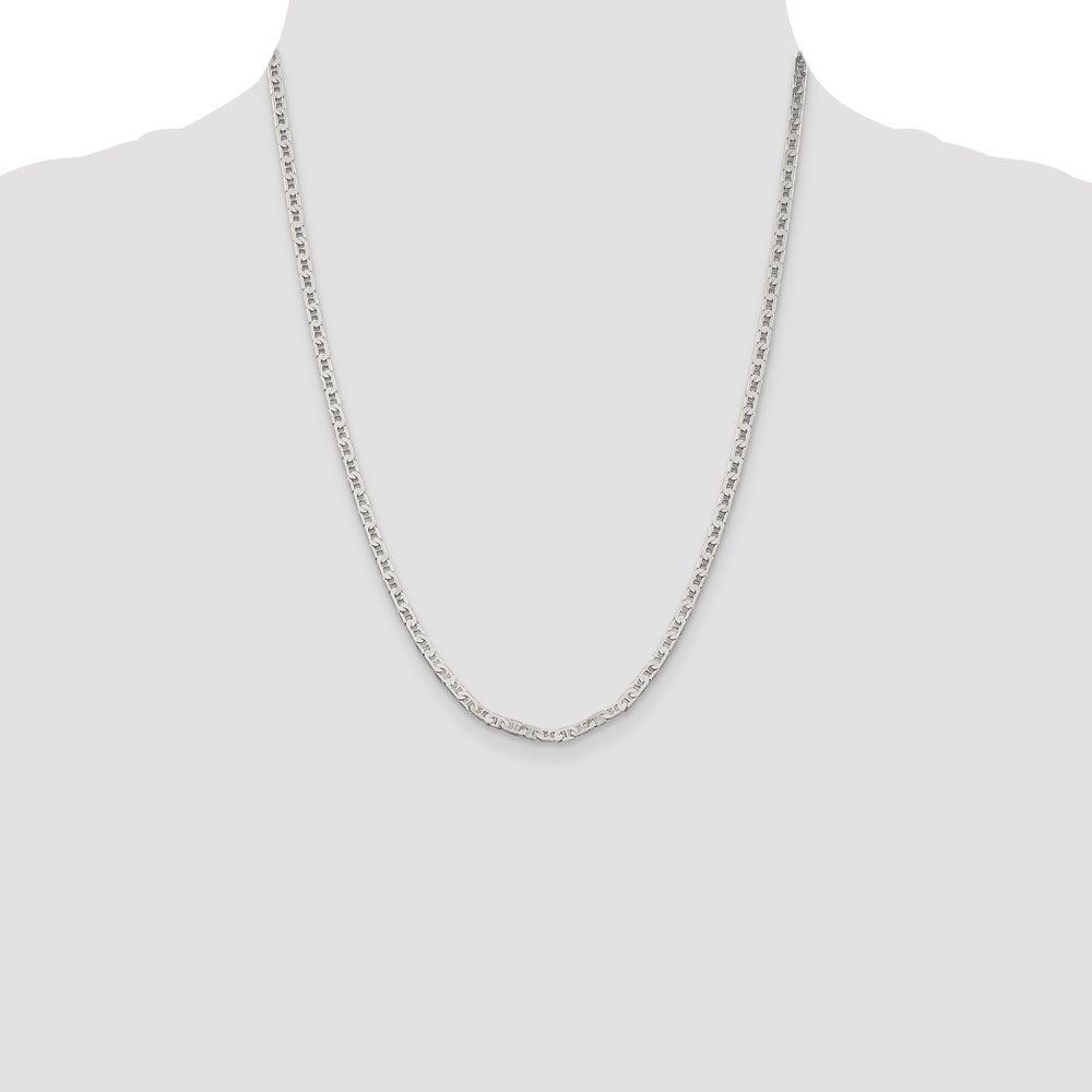 High-Quality 3mm Flat Anchor Chain in Sterling Silver - Affordable Luxury Jewelry