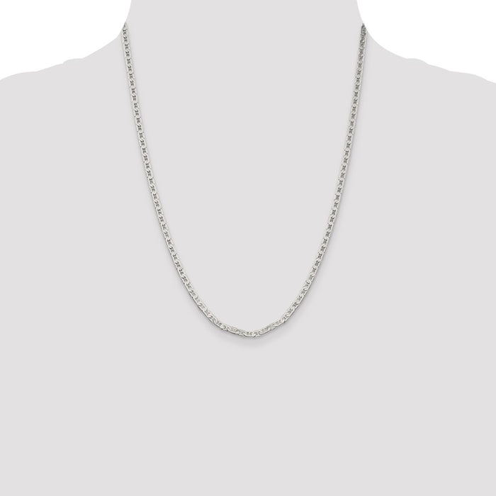 High-Quality 3mm Flat Anchor Chain in Sterling Silver - Affordable Luxury Jewelry-4