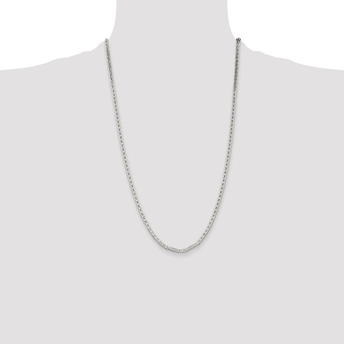 High-Quality 3mm Flat Anchor Chain in Sterling Silver - Stylish & Affordable!-4