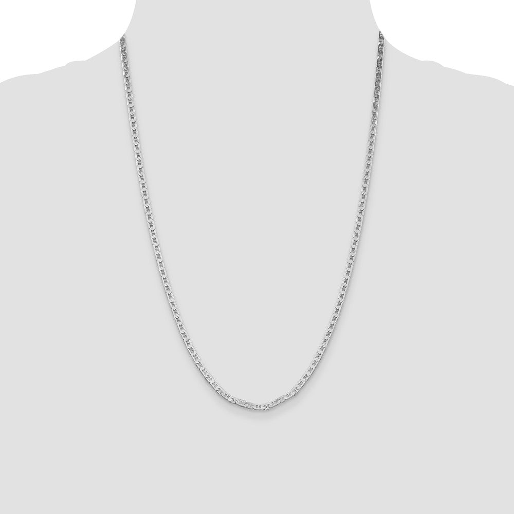 Buy Exclusive 3mm Flat Anchor Chain in Rhodium-Plated Sterling Silver