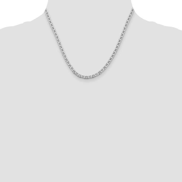 Buy Stylish Rhodium-Plated Sterling Silver 3.75mm Flat Anchor Chain | Affordable Elegance-4