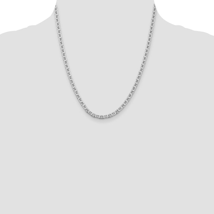 Buy Stylish Rhodium-Plated Sterling Silver Flat Anchor Chain - 3.75mm-4
