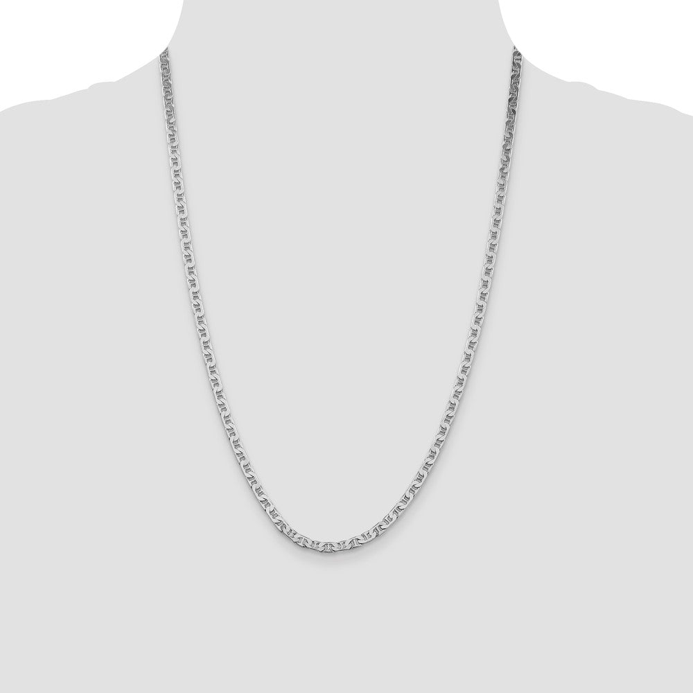 Buy Stylish Rhodium-Plated Sterling Silver 3.75mm Flat Anchor Chain - Affordable!
