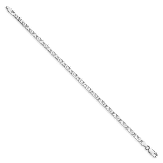 Buy Stylish Rhodium-Plated Sterling Silver 3.75mm Flat Anchor Chain - Luxury Value
