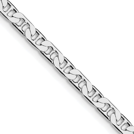 Buy Stylish Rhodium-Plated Sterling Silver Flat Anchor Chain - 3.75mm