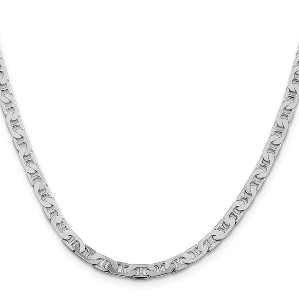 Rhodium-Plated Sterling Silver 4.5mm Flat Anchor Chain
