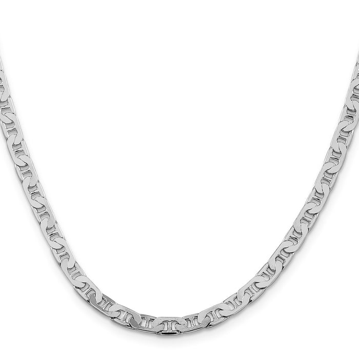 High-Quality Rhodium-Plated Sterling Silver 4.5mm Flat Anchor Chain - Stylish Value-2