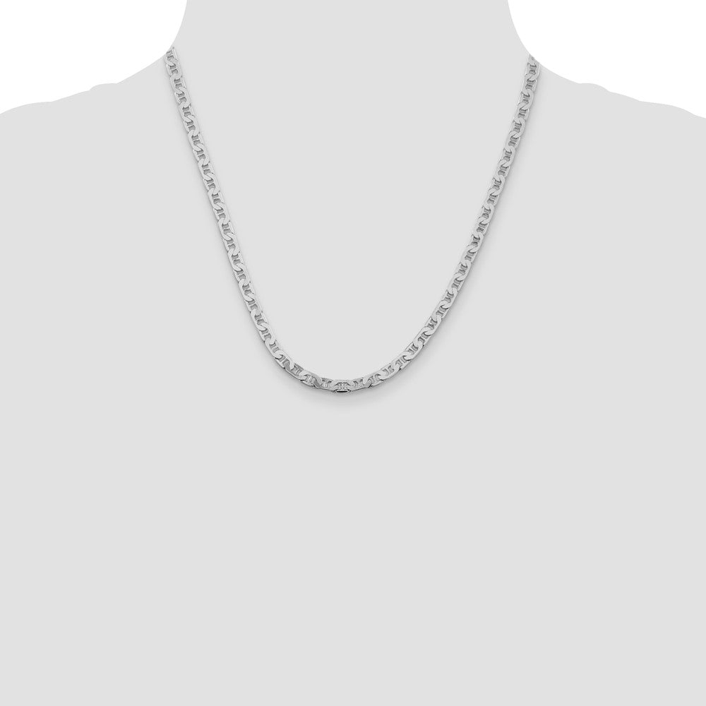 High-Quality Rhodium-Plated Sterling Silver 4.5mm Flat Anchor Chain - Stylish Value