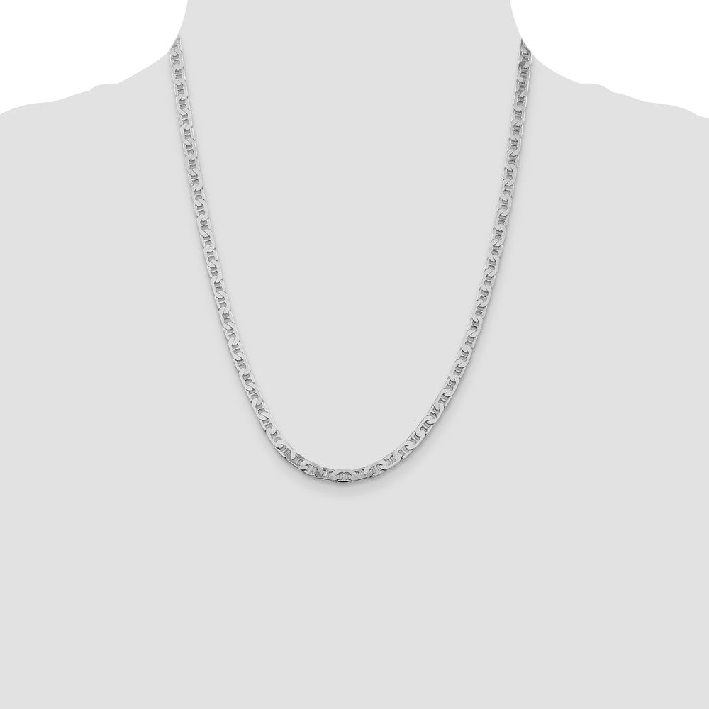Buy Stylish Rhodium-Plated Sterling Silver 4.5mm Anchor Chain - Luxury Value!