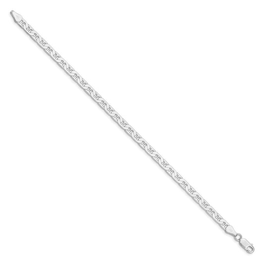 High-Quality 4.5mm Rhodium-Plated Sterling Silver Anchor Chain - Stylish Value!
