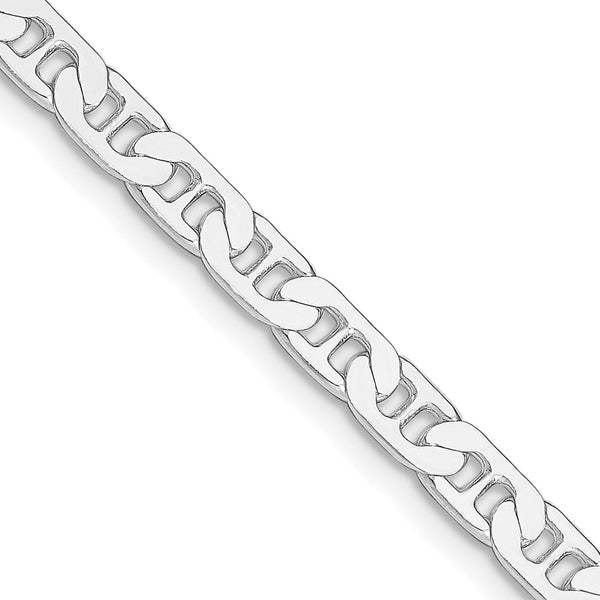 Rhodium-Plated Sterling Silver 4.5mm Flat Anchor Chain
