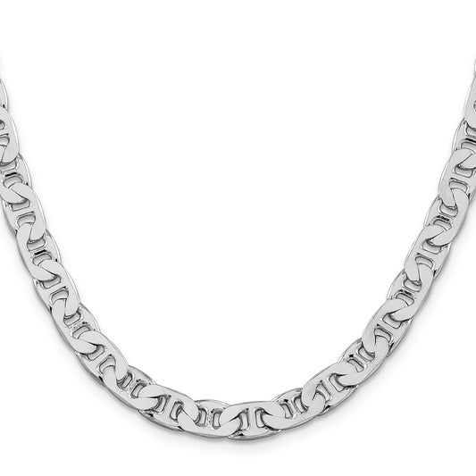 Buy Stylish Rhodium-Plated 6.5mm Sterling Silver Flat Anchor Chain