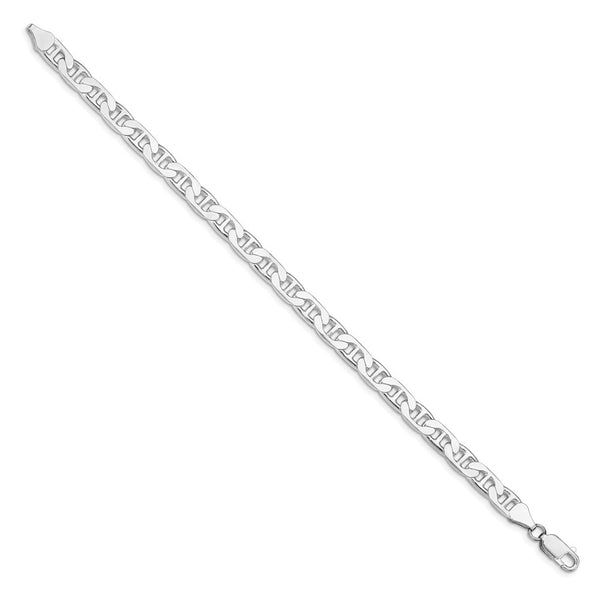Rhodium-Plated Sterling Silver 6.5mm Flat Anchor Chain - Style GR1-1029584